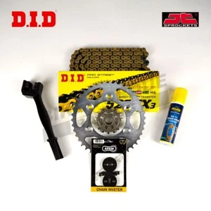 DID JT X-Ring Gold Chain & Sprocket Kit for Husqvarna TE570 2002-2004 + Fit Kit - Picture 1 of 2