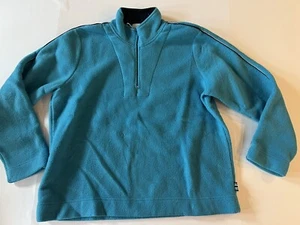 Vintage fleece pullover 1/4 zip up Liz Claiborne Liz & Co XL Women's Turquoise - Picture 1 of 3