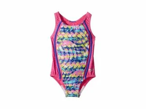 $80 Speedo Girls Pink Tie-Dye Stretch Scoop-Neck One-Piece Sport Swimsuit Size 4 - Picture 1 of 1