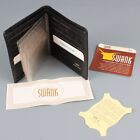 SWANK Bifold Wallet Black Genuine Pigskin Leather Vintage NOS Billfold Paperwork