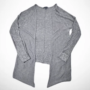 American Eagle Sweater Women XL Heather Gray Open Cardigan Pointed Hem Made USA - Picture 1 of 9
