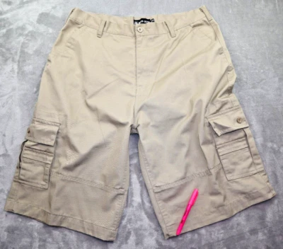 Pantalones Cortos Carga Red Ape Para Hombre Talla 38 Y2K Años 90 Hip Hop Entrepierna Urbana 13" Bronceado Cremallera Foto 1 de 4