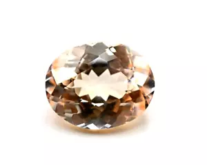 Natürlicher zertifizierter makelloser pfirsichrosa Morganit 5,85 ct oval geschliffener loser Edelstein - Bild 1 von 6