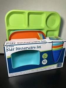 Your Zone 24 Piece Kids Dinnerware Set Dishwasher Microwave Safe Brand New - Picture 1 of 8
