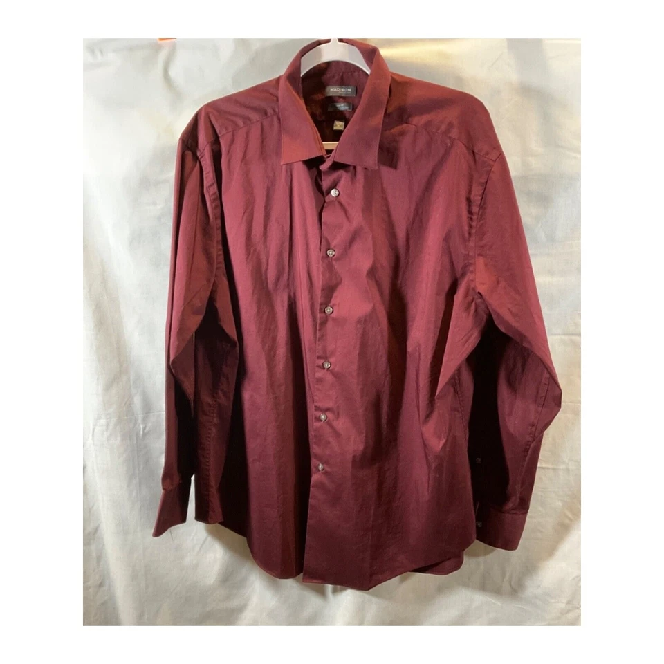 Top de vestir borgoña para hombre XL - Madison, enfriamiento dinámico, ajuste ceñido, abotonado Foto 1 de 4