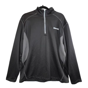 Pullover Spalding Para Hombres XL Dri-power Ropa Activa Top 1/4 Cremallera Negro/Gris Gimnasio Deportes - Imagen 1 de 11
