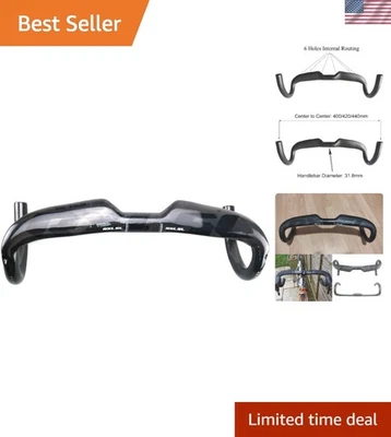 Ergonomic T700 Carbon Fiber Aero Handlebars 31.8x400mm - Enhanced Grip & Comfort - Image 1 of 4