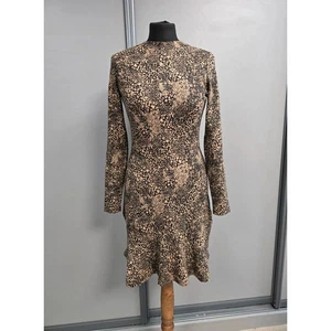 Whistles Damen Jacquard Leopard Flippy Kleid Gr. 8 Braun - Bild 1 von 8
