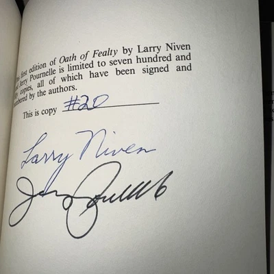 SIGNED/Ltd.  Larry Niven/Jerry Pournelle  Oath of Fealty  Phantasia Press  1981 - Image 1 of 4