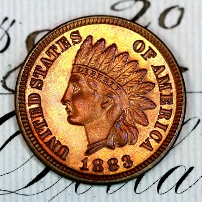 * 1883 * PRISTINE++ GEM PROOF INDIAN HEAD PENNY * FROM ORIGINAL COLLECTION - Image 1 of 3