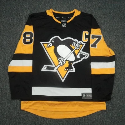 Camiseta masculina Sidney Crosby média preta amarela fanáticos Pittsburgh Penguins - Imagem 1 de 4