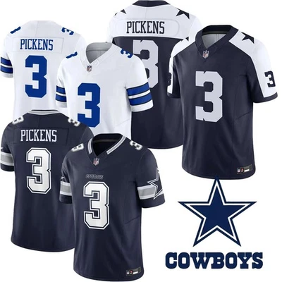 Camiseta deportiva cosida 2025 para hombre Cowboys George Pickens #3 azul marino/blanco - todas las tallas Foto 1 de 4
