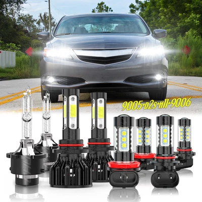 Faróis dianteiros LED HID lâmpadas de neblina diurna para Acura ILX 2013-2015 8PÇS - Imagem 1 de 4