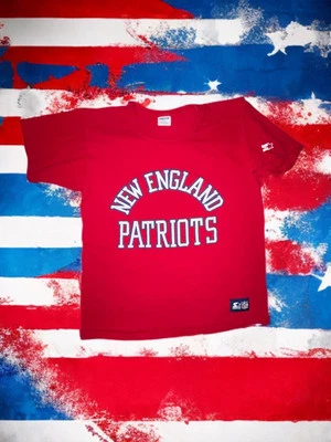 Camiseta roja de colección Starter años 80 New England Patriots NFL puntada única talla mediana Foto 1 de 4