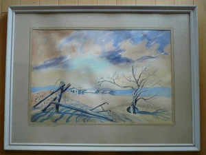 Frank Jerome Ulrich, Winter on the Desert, California art, Vintage Watercolor - Picture 1 of 12