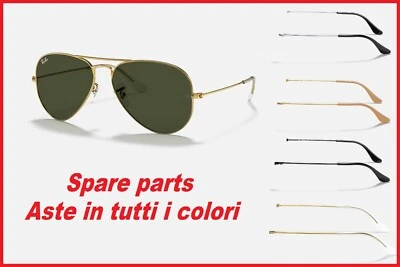 Aste di ricambio per occhiali da sole Ray Ban Aviator RB 3025 ricambi Rayban oro - Immagine 1 di 4