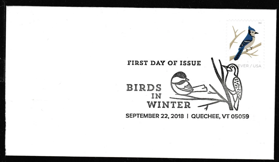 US 5320 Birds in Winter Blue Jay BWP FDC 2018 - Image 1 of 1