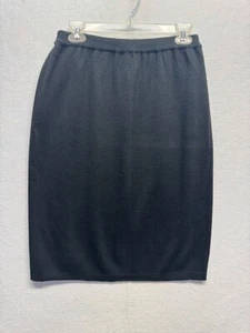 Worthington Black Knit Pencil Skirt Medium Made In Taiwan 100% Acrylic - Picture 1 of 6