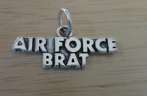 Sterling Silber 11x25mm sagt Luftwaffe Brat Militär Charm! - Bild 1 von 2