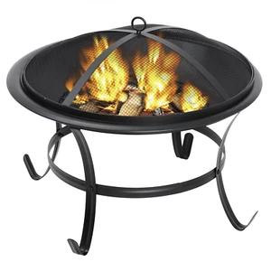 22’’ Portable Steel Fire Pit Small Wood Burning Bonfire Pit for Outdoor Camping - Picture 1 of 11