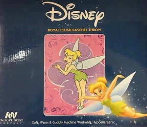 BRAND NEW OFFICIAL DISNEY TINKERBELL THROW SIZE ACRYLIC 40X50 BLANKET - Picture 1 of 2