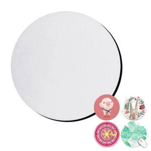Almohadilla de ratón de goma circular blanca en blanco para sublimación transferencia de calor impresión hágalo usted mismo - Imagen 1 de 9