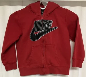 Nike Hoodie Red Fleece Full Zip Boys Kids Youth Size 6. 3237 - Picture 1 of 4