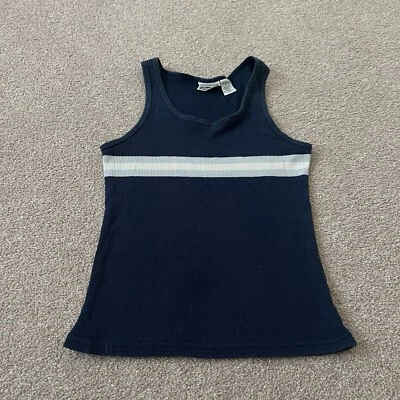 Camiseta sin mangas vintage años 90 Y2K Xhilaration azul a rayas patinadora grunge para mujer L Foto 1 de 4