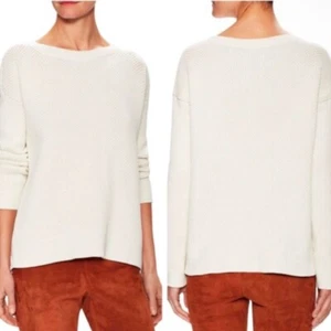 Suéter Theory Karenia Off White Grueso Suelto Tejido Manga Larga Cuello Redondo Talla M - Imagen 1 de 10