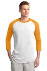 Sport-Tek Mens 100% Cotton Raglan 3/4 Sleeve Colorblock Baseball T-Shirt M-T200