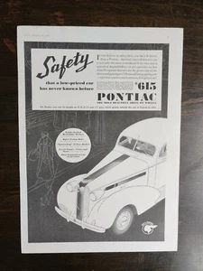 Vintage 1936 Pontiac De Luxe Six Four Door Sedan Original Full Page Ad A1 - Picture 1 of 1