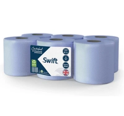 SWIFT blue roll 6 pack Blue Rolls Centre Feed Blue Rolls 2 Ply Blue Roll High Quality