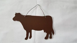NWOT Small Rustic Metal Farmhouse Cow Silhouette wall hanging - Picture 1 of 3