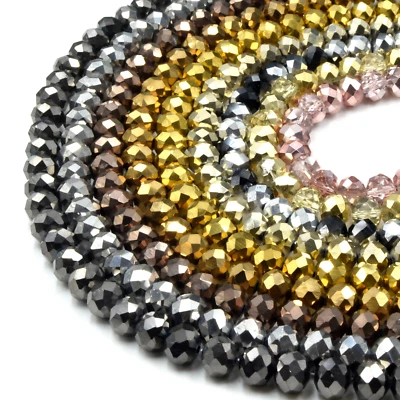 Chinese Crystal Beads | Metallic Rondelle Shaped Crystal Beads - Image 1 of 4