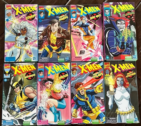 Marvel Legends VHS 90s X-Men Animated Retro Complete 8 Figure Set Lot Jim Lee Cover
