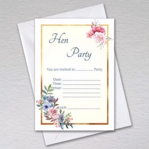 Hen Party Invitations with Envelopes invites Hen Do Pack A6 Elegance - Picture 1 of 1