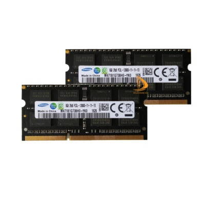 16GB Samsung 2x 8GB 2RX8 DDR3 1600MHz PC3L-12800 SODIMM Laptop RAM Memory 1.35V - Image 1 of 4