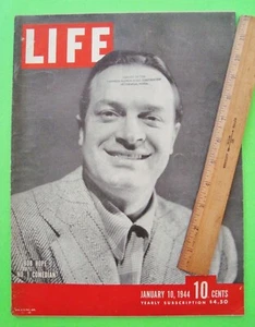 1944 Life Mag BOB HOPE COVER Invasionspläne 2. Weltkrieg Betty Grable MILITÄRANZEIGEN schön - Bild 1 von 12