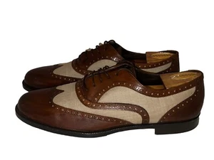 Cole Haan Bragano Men's Brown Leather Oxford Wingtip Lace Shoes Sz - 11M Vintage - Picture 1 of 7