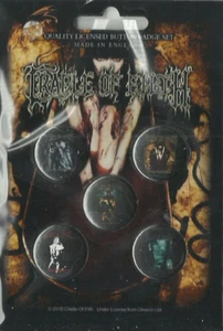 CRADLE OF FILTH albums 2018 BUTTON BADGE PACK (5) official SEALED deleted - Picture 1 of 3