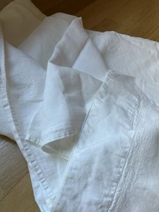 Kuscheltuch Queen flaches Laken ITALIENISCHES LEINEN weiß ITALIEN Maschinenwäsche hervorragender Stoff - Bild 1 von 4