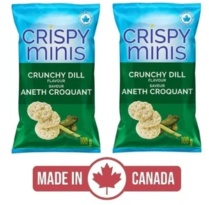 2-Pack Quaker Crispy Minis Crunchy Dill Flavor (100g) Rice Chips Canada Snacks - Picture 1 of 2