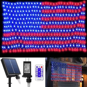 Solar American Flag Lights, Independence Day Decorations 2-in-1 Solar Powered... - Picture 1 of 8