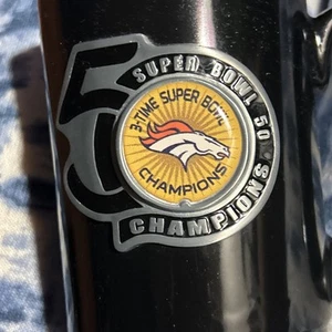 Denver Broncos Coffee Mug Cup Black Super Bowl 50 NFL Football Champions 15oz - Picture 1 of 5