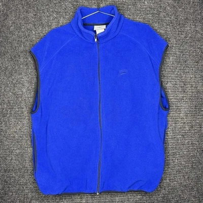 vintage speedo blue deep pile full zip up vest - Image 1 of 4