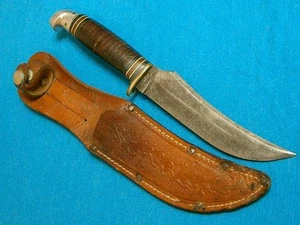 VINTAGE WESTERN BOULDER COLO USA L39 HUNTING SKINNING BOWIE KNIFE KNIVES FISHING - Imagen 1 de 17