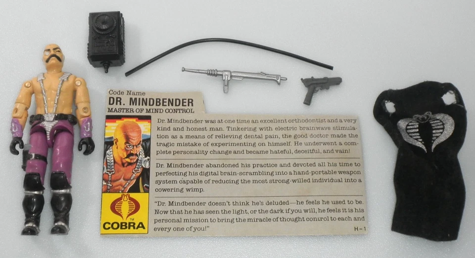 Figura Cobra Dr Mindbender 1986 G.I. GI Joe 3.75 ARAH *Pistola de color incorrecta completa Foto 1 de 4