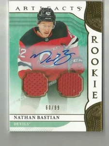 2019-20 UD Artifacts Nathan Bastian Auto Autograph Jersey Rookie RC #ed 60 / 99 - Picture 1 of 1