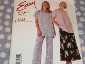 McCALL'S 8032 MISSES STITCH N SAVE TOP PULL-ON SKIRT & PANTS PATTERN-UNCUT-18-24 - Picture 1 of 3
