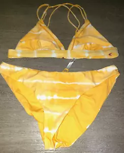 TRAJE DE BAÑO BIKINI BLANCO AMARILLO JUNIORS 2 piezas talla pequeña sujetador top corbatas bonito - Imagen 1 de 2